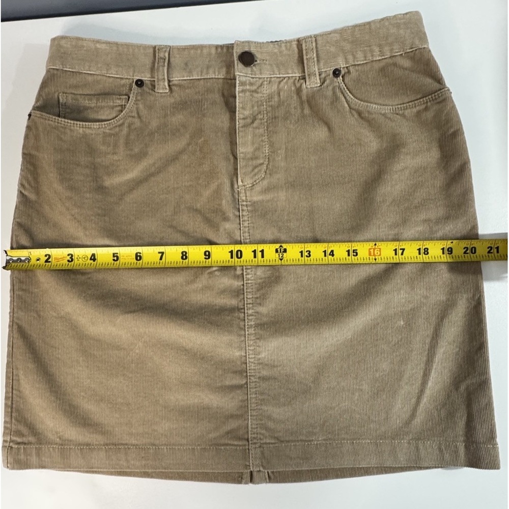 LL Bean Skirt Women's  Light Brown Corduroy Retro 5 Pocket Style Size 10 Petite - Picture 2 of 12